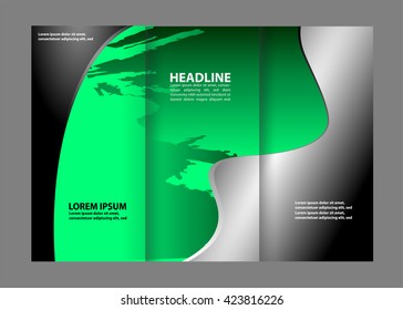 Tri fold pizza store brochure template design vector illustration
