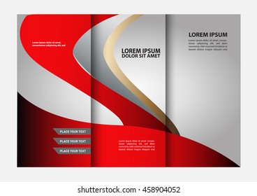 Tri fold pizza store brochure template design vector illustration

