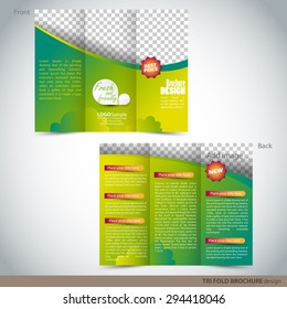 Tri Folder Brochure - Leaflet mock up. Can be used as concept for your graphic design.
