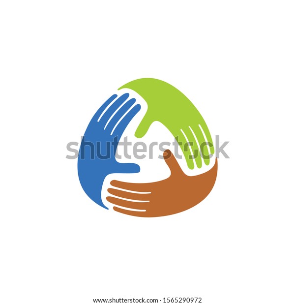 Tri Hand Logo Colorful Recycle Logo Stock Vector (Royalty Free ...