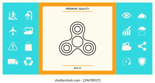 Tri Spinner line icon. Graphic elements for your design