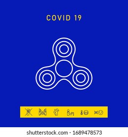 Icono de línea Tri Spinner. Elementos gráficos para el diseño