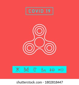 Icono de línea Tri Spinner. Elementos gráficos para su diseño