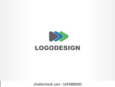 Triad color vector logo design concept. Creative triangle logo symbol
