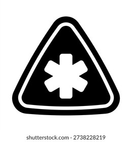 Triage Icon - Solid Black Glyph Icons For Emergency Management