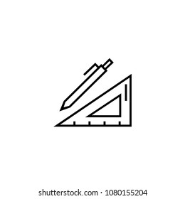 Triagle ruler, pen icon template