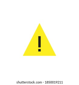 Triagle warning icon. Caution symbol. Danger alert yellow sign in vector flat style.