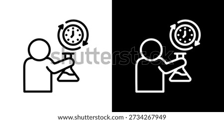 Trial Behavior Icon In Black and White Line Style