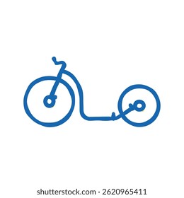 trial bicycle doodle icon sketch vector. trial bicycle sign. isolated symbol illustration