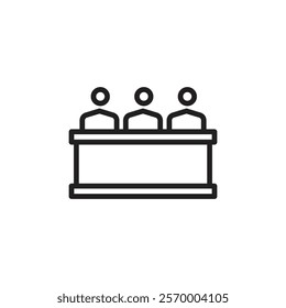 Trial by jury icon Vector flat thin line illustration