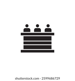 Trial by jury icon, vector black flat black simple illustration for web and app..eps
