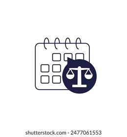 trial date icon with a calendar on white