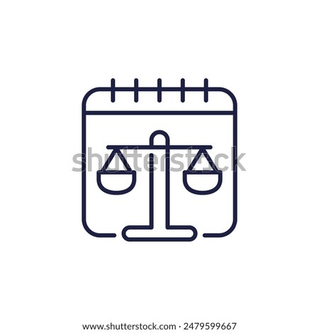 trial date line icon with a calendar
