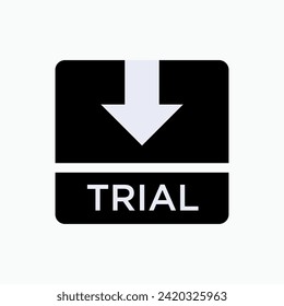 Trial Download Icon. Test, Try Symbol.