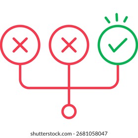 Icono de esquema de Prueba y error 