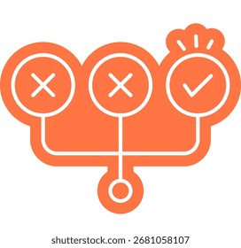 Trial and error symbol icon 