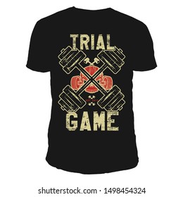 trial game t-shirt design vector template