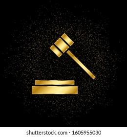 Trial hammer gold, icon. Vector illustration of golden particle
