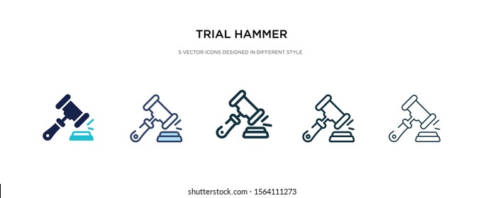 trial hammer icon in different style vector illustration. two colored and black trial hammer vector icons designed in filled, outline, line and stroke style can be used for web, mobile, ui