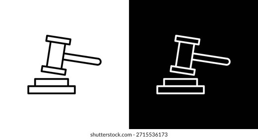 Icono de martillo de Prueba en diseño de línea. Iconos de trazo editables.
