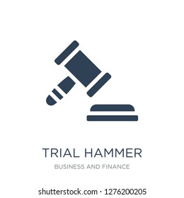 trial hammer icon vector on white background, trial hammer trendy filled icons from Business and finance collection, trial hammer vector illustration