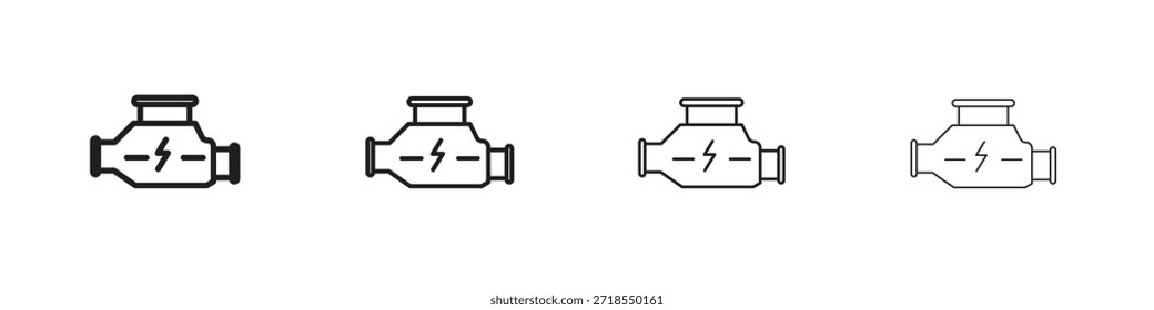 Iconos del martillo de Prueba, conjunto de iconos lineales. Iconos lineales negros de la palma