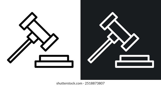 Martillo de Prueba delineado icono de colección de Vector.