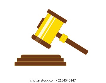 trial hammer vector illustration with simple brown and gold colors use for trial events templates illustration of modern trial justice symbols law hammer on blogs, posters, banners or social media eps