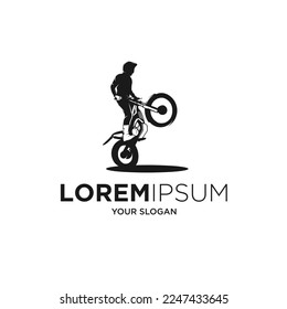 trial motorcycle silhouette logo vector