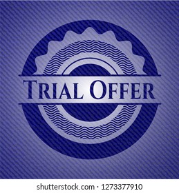 Trial Offer badge with jean texture