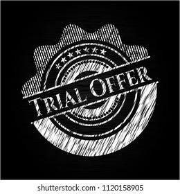 Trial Offer chalk emblem written on a blackboard