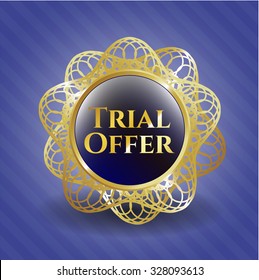 Trial Offer gold shiny badge
