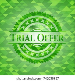 Trial Offer green emblem with mosaic background