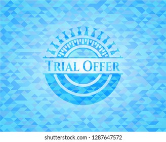 Trial Offer realistic sky blue mosaic emblem