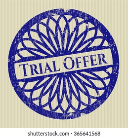 Trial Offer rubber grunge texture stamp