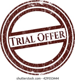 Trial Offer rubber grunge texture stamp
