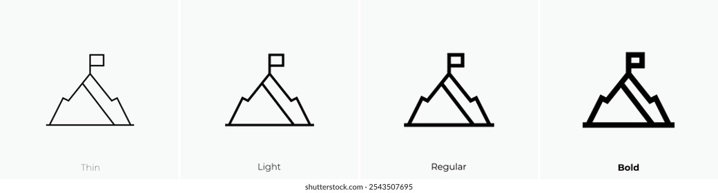 trial run icon. Thin, Light Regular And Bold style design isolated on white background