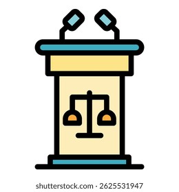 Trial stand icon. Outline trial stand vector icon color flat isolated