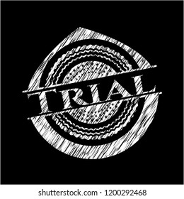 Trial written with chalkboard texture
