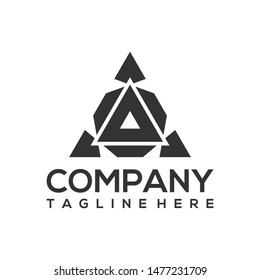triange abstract modern logo design 