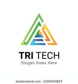 Triangel l Tech Logo Design Triangel Tech Logotype