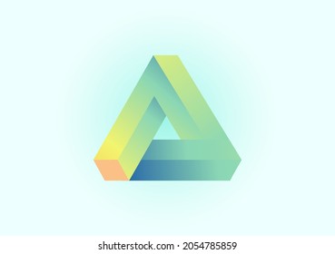 Triangle 3D with gradient fresh color vector background illustration consept