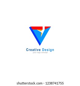 triangle 3d logo design for company