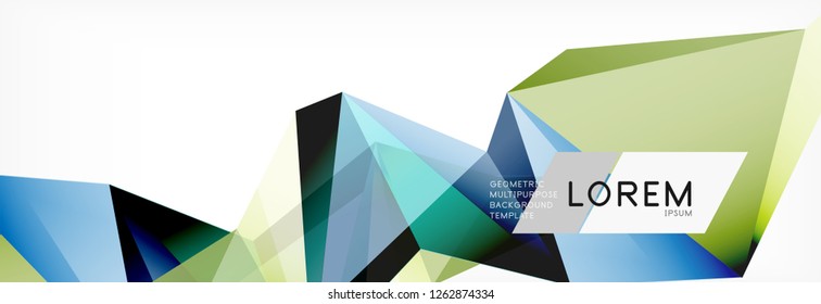 Estilo de arte poligonal triangular 3d. Diseño geométrico futuro. Geometría vectorial, decoración futurista.