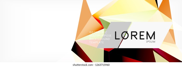 Dreieck 3D-Kunststil. Zukünftiges geometrisches Design. Vektorgeometrie futuristische Dekoration.