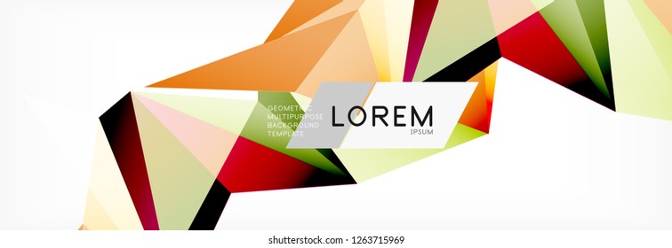 Dreieck 3D-Kunststil. Zukünftiges geometrisches Design. Vektorgeometrie futuristische Dekoration.