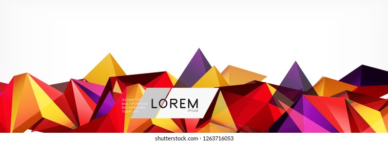 Dreieck 3D-Kunststil. Zukünftiges geometrisches Design. Vektorgeometrie futuristische Dekoration.