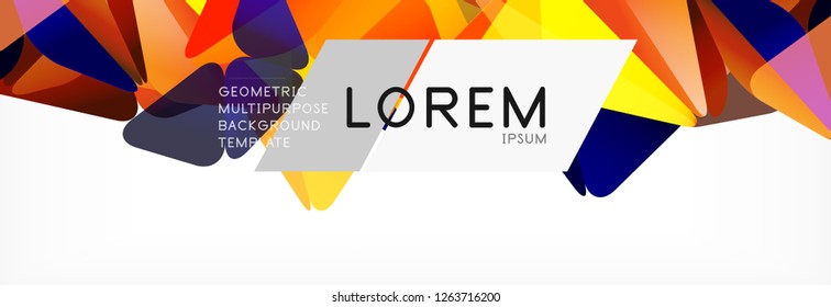 Triangle 3d polygonal art style. Future geometric design. Vector geometry futuristic decoration.