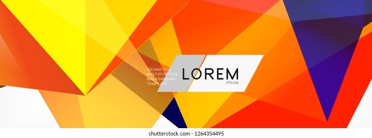 Estilo de arte poligonal triangular 3d. Diseño geométrico futuro. Geometría vectorial, decoración futurista.
