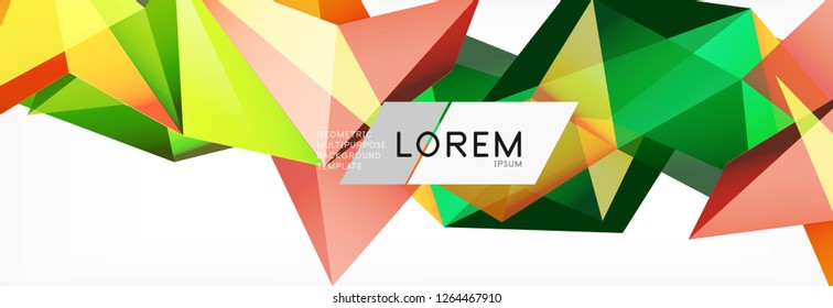 Estilo de arte poligonal triangular 3d. Diseño geométrico futuro. Geometría vectorial, decoración futurista.